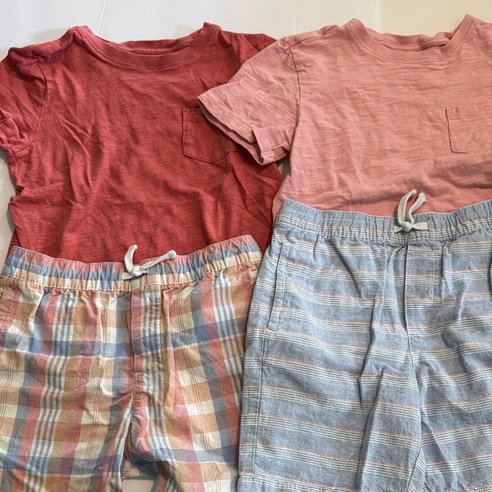 Janie and Jack Summer tees and pull-on shorts.  Size 8.